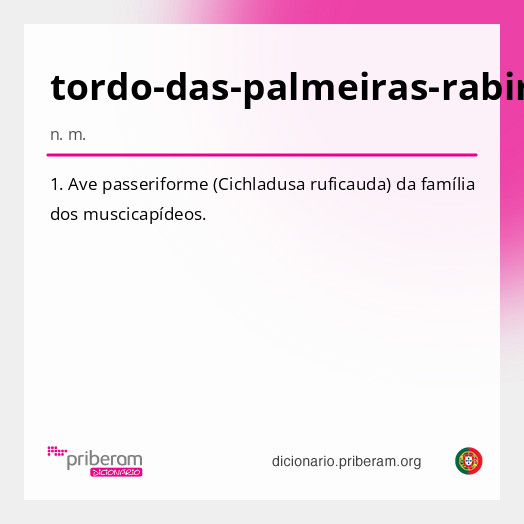 Significado de tordo-das-palmeiras-rabirruivo