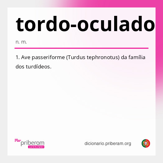 Significado de tordo-oculado