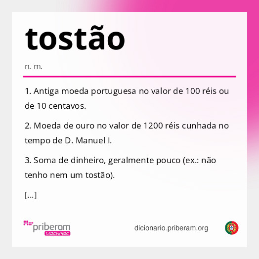 Significado de tostão