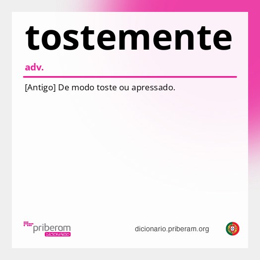 Significado de tostemente