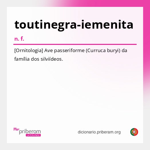 Significado de toutinegra-iemenita