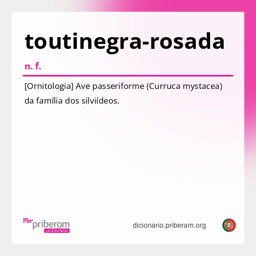 Significado de toutinegra-rosada