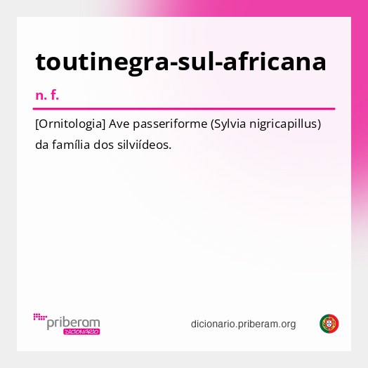 Significado de toutinegra-sul-africana