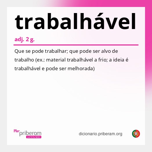 Significado de trabalhável