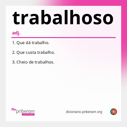 Significado de trabalhoso