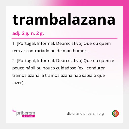 Significado de trambalazana