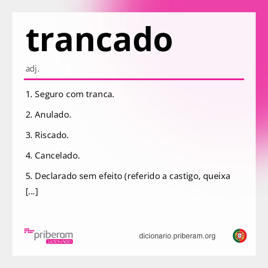 Significado de trancado