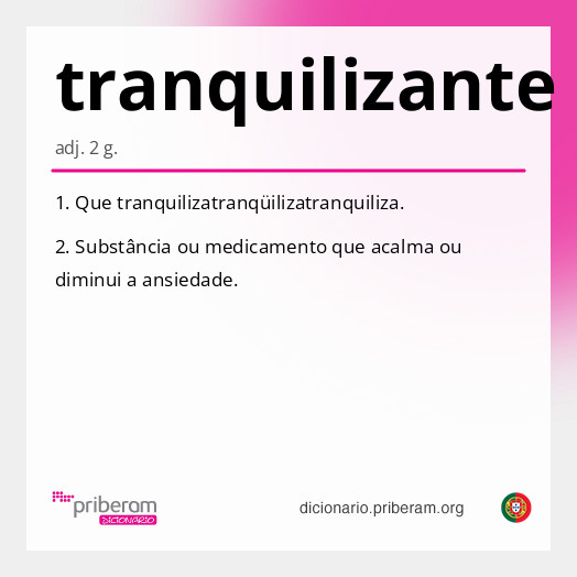 Significado de tranquilizante