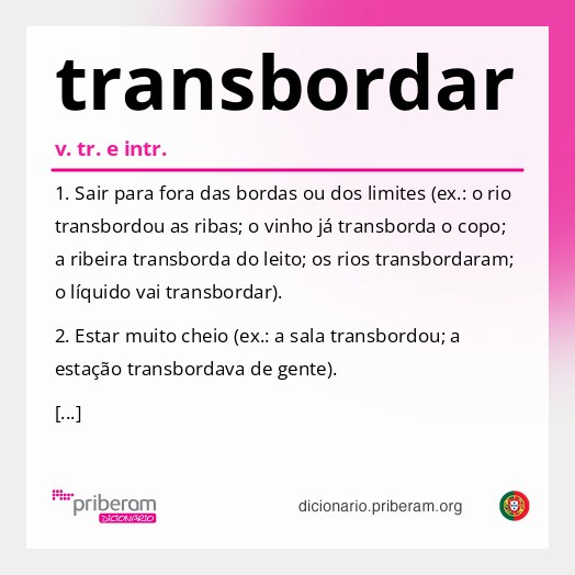 Significado de transbordar