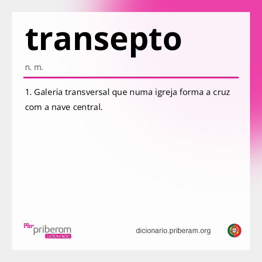 Significado de transepto