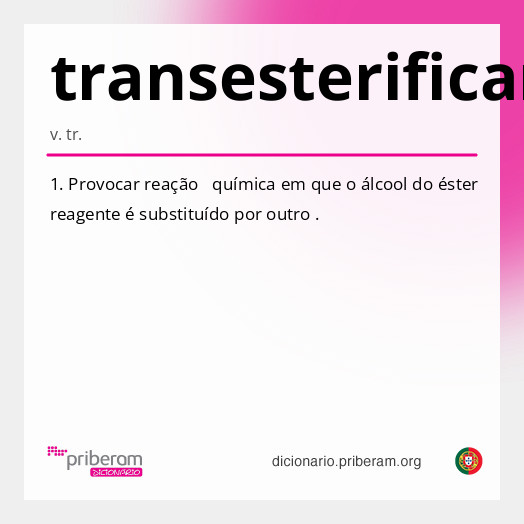 Significado de transesterificar
