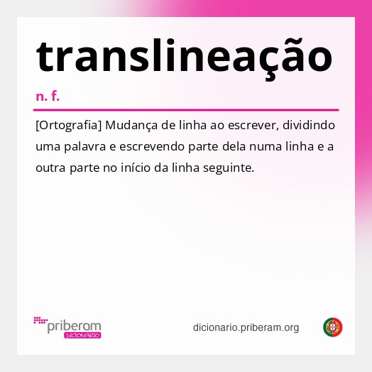 Significado de translineação