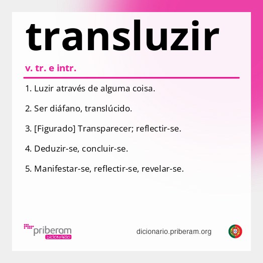 Significado de transluzir