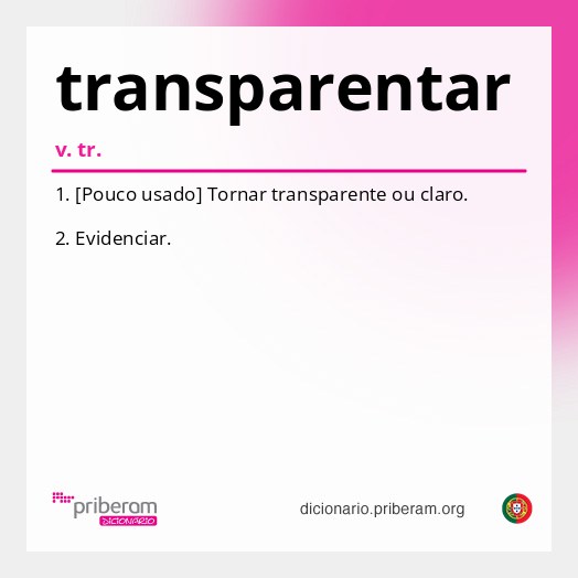 Significado de transparentar