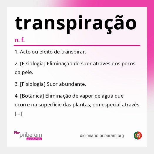 Significado de transpiração