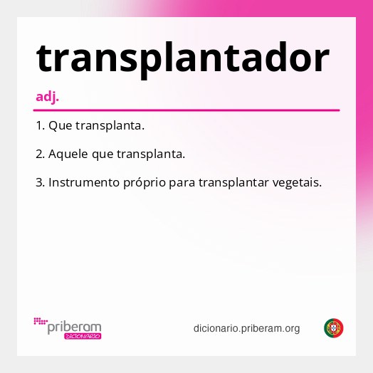 Significado de transplantador