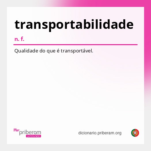 Significado de transportabilidade