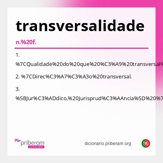 Significado de transversalidade