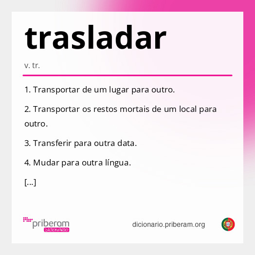 Significado de trasladar