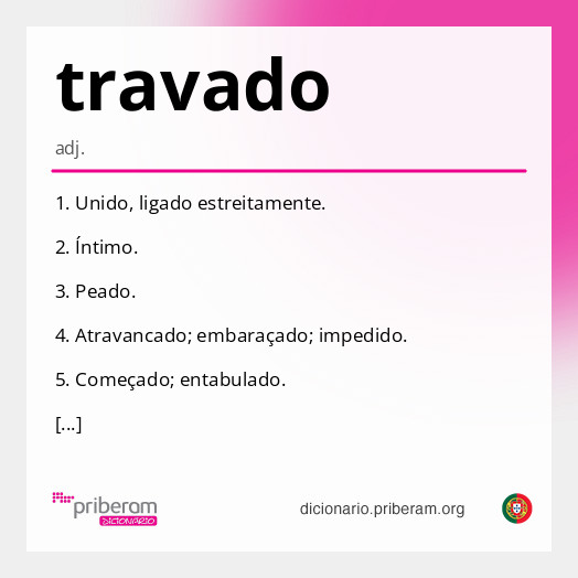 Significado de travado