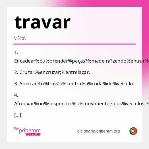 Significado de travar