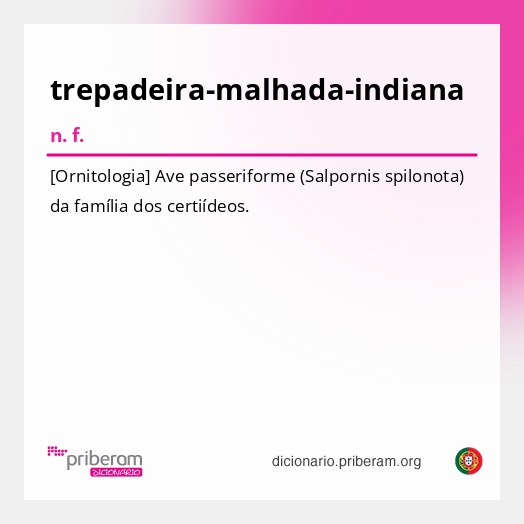Significado de trepadeira-malhada-indiana