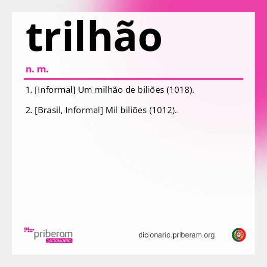 Significado de trilhão