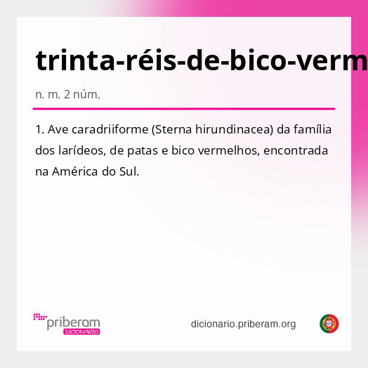 Significado de trinta-réis-de-bico-vermelho