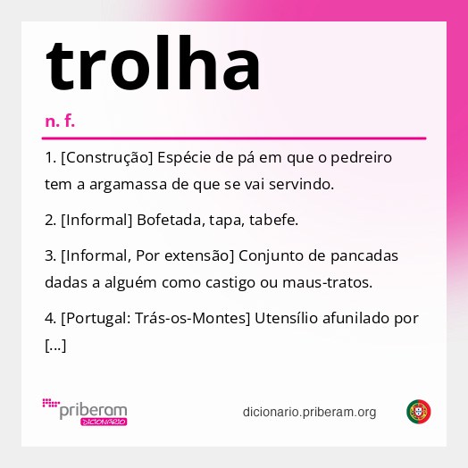 Significado de trolha