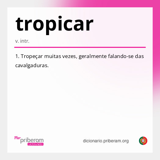 Significado de tropicar