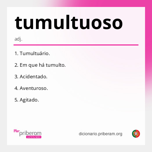 Significado de tumultuoso