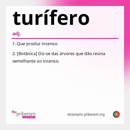 Significado de turífero