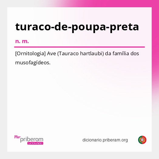 Significado de turaco-de-poupa-preta