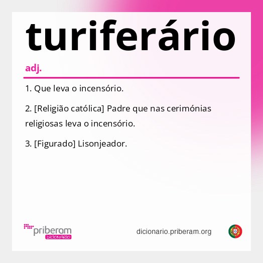 Significado de turiferário