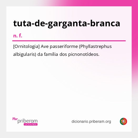 Significado de tuta-de-garganta-branca