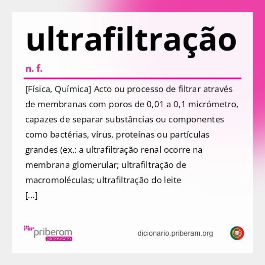 Significado de ultrafiltração