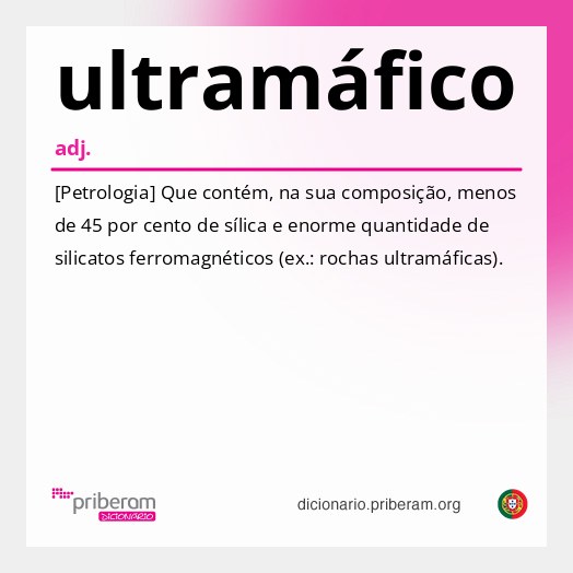 Significado de ultramáfico