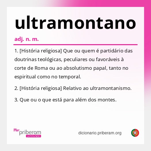 Significado de ultramontano