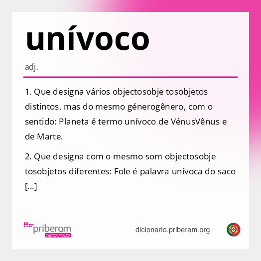 Significado de unívoco