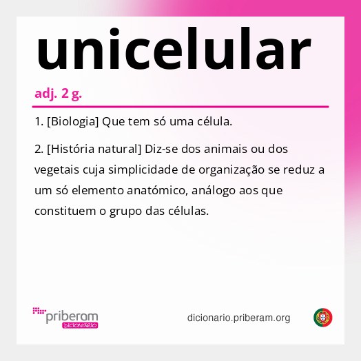 Significado de unicelular