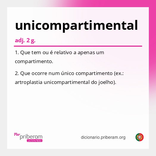 Significado de unicompartimental