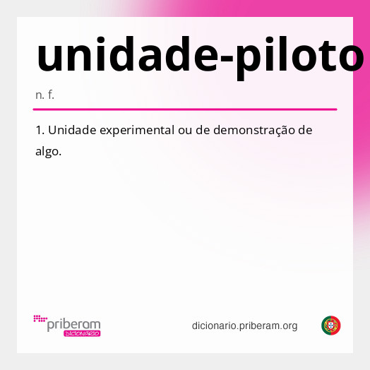 Significado de unidade-piloto