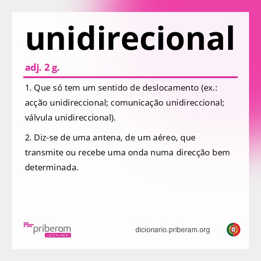 Significado de unidirecional