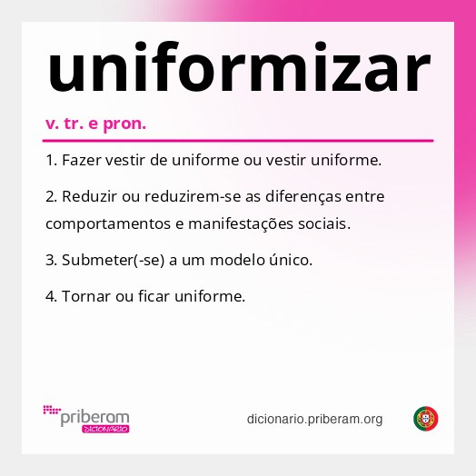 Significado de uniformizar