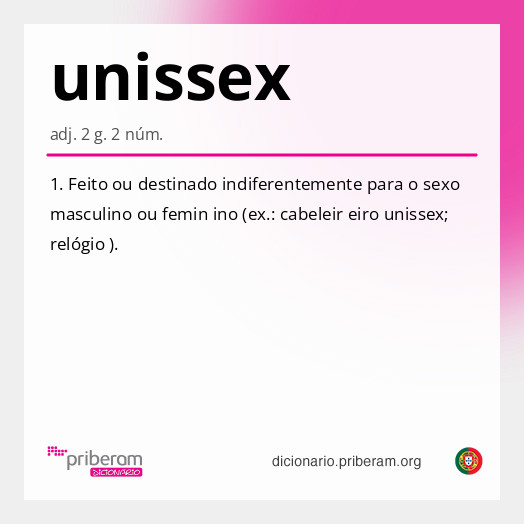 Significado de unissex
