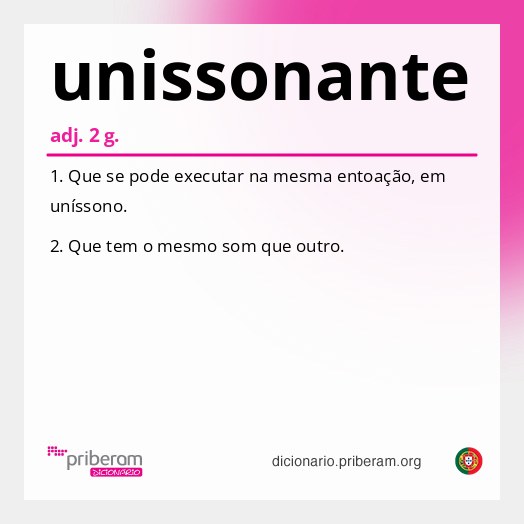 Significado de unissonante