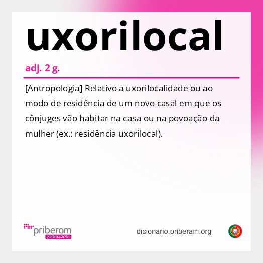 Significado de uxorilocal