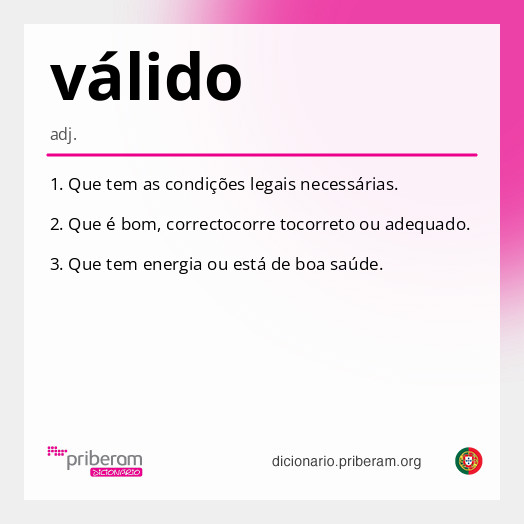 Significado de válido