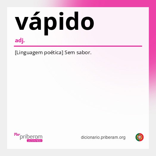 Significado de vápido