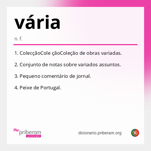 Significado de vária